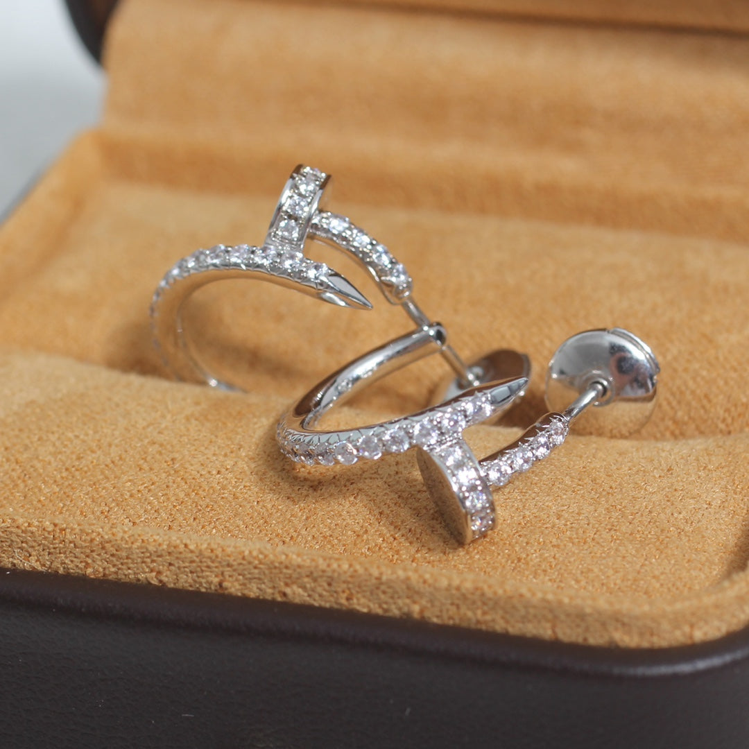 [Luna Brilliance]JUSTE EARRINGS 12.75MM SILVER DIAMOND