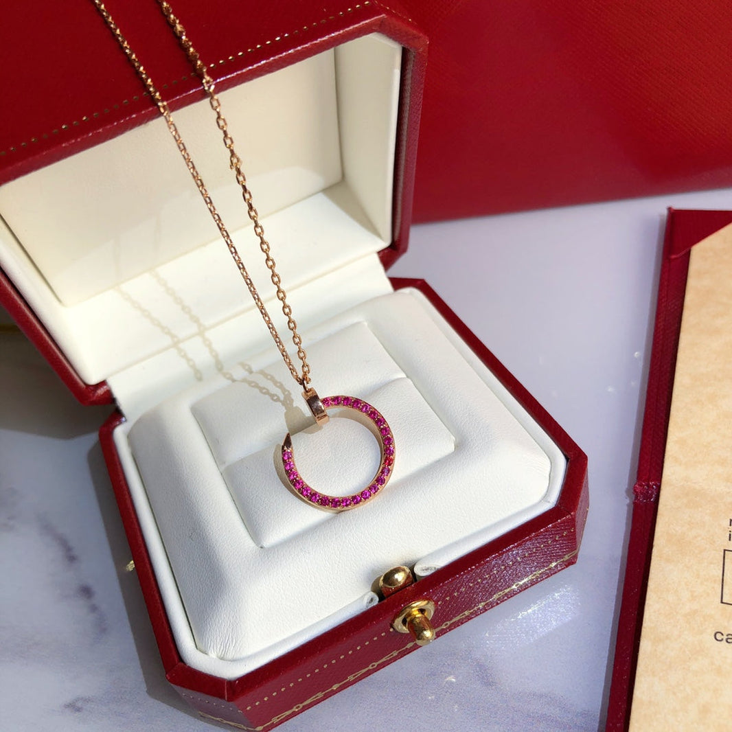 [Luna Brilliance]JUSTE NECKLACE GOLD RED DIAMONDS