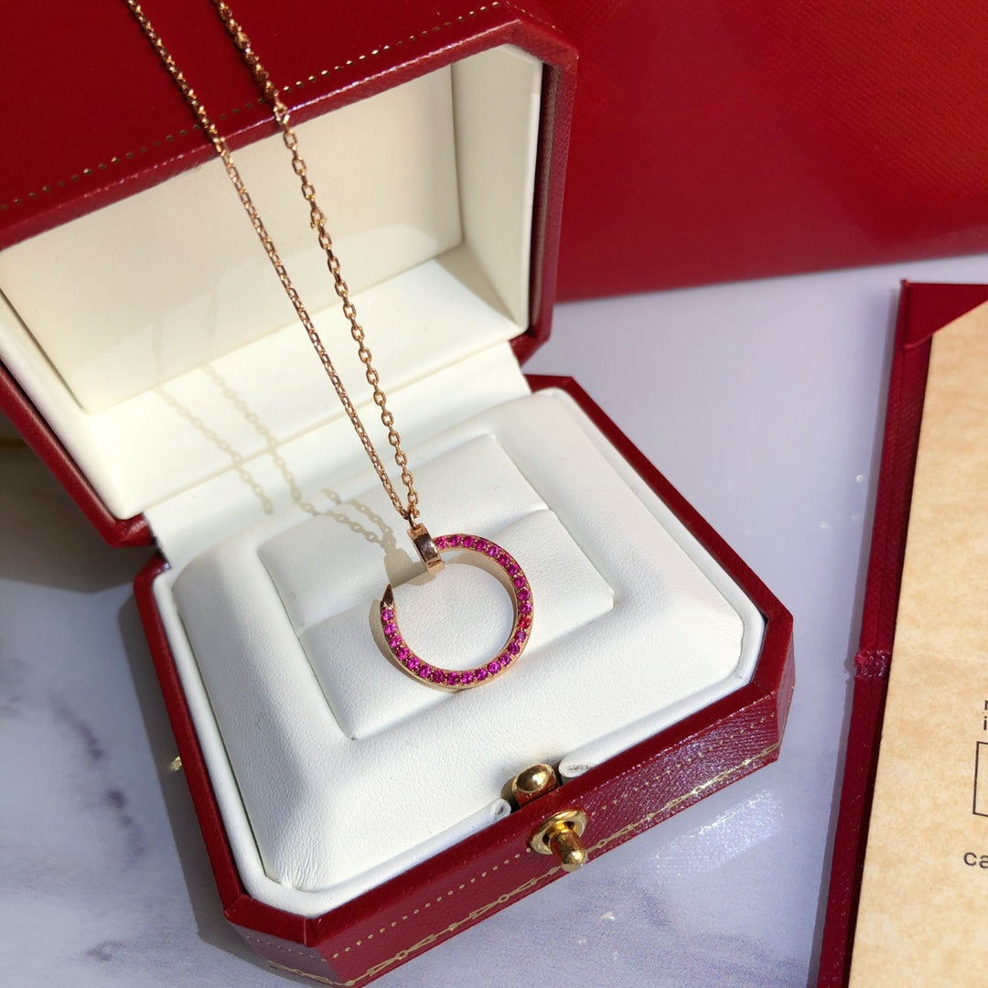 [Luna Brilliance]JUSTE NECKLACE GOLD RED DIAMONDS
