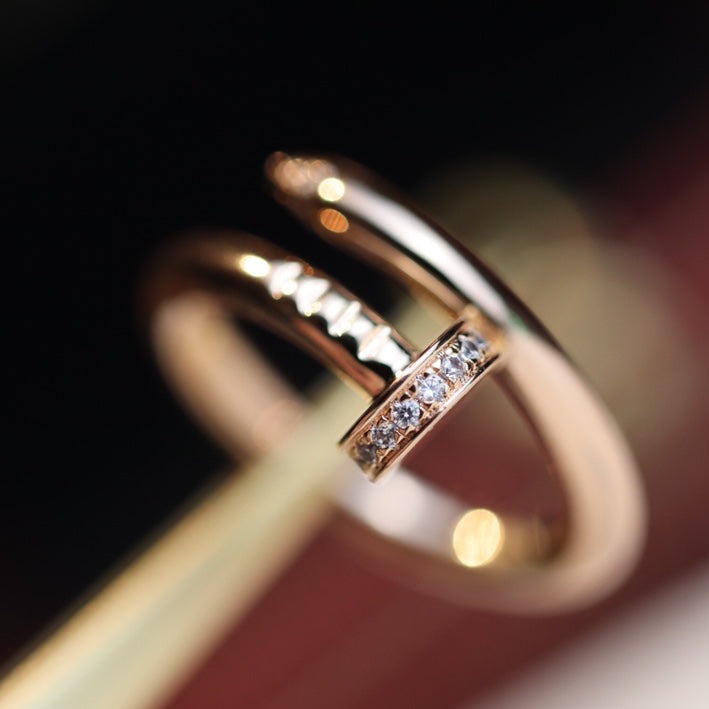 [Luna Brilliance]JUSTE RING 2.65MM PINK GOLD DIAMOND