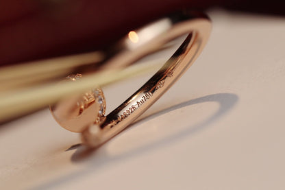 [Luna Brilliance]JUSTE RING 2.65MM PINK GOLD DIAMOND