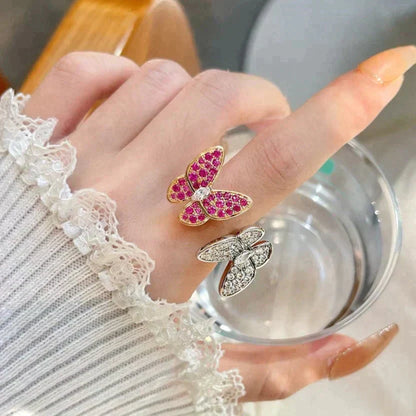 [Luna Brilliance]TWIN BUTTERFLY DIAMOND RING