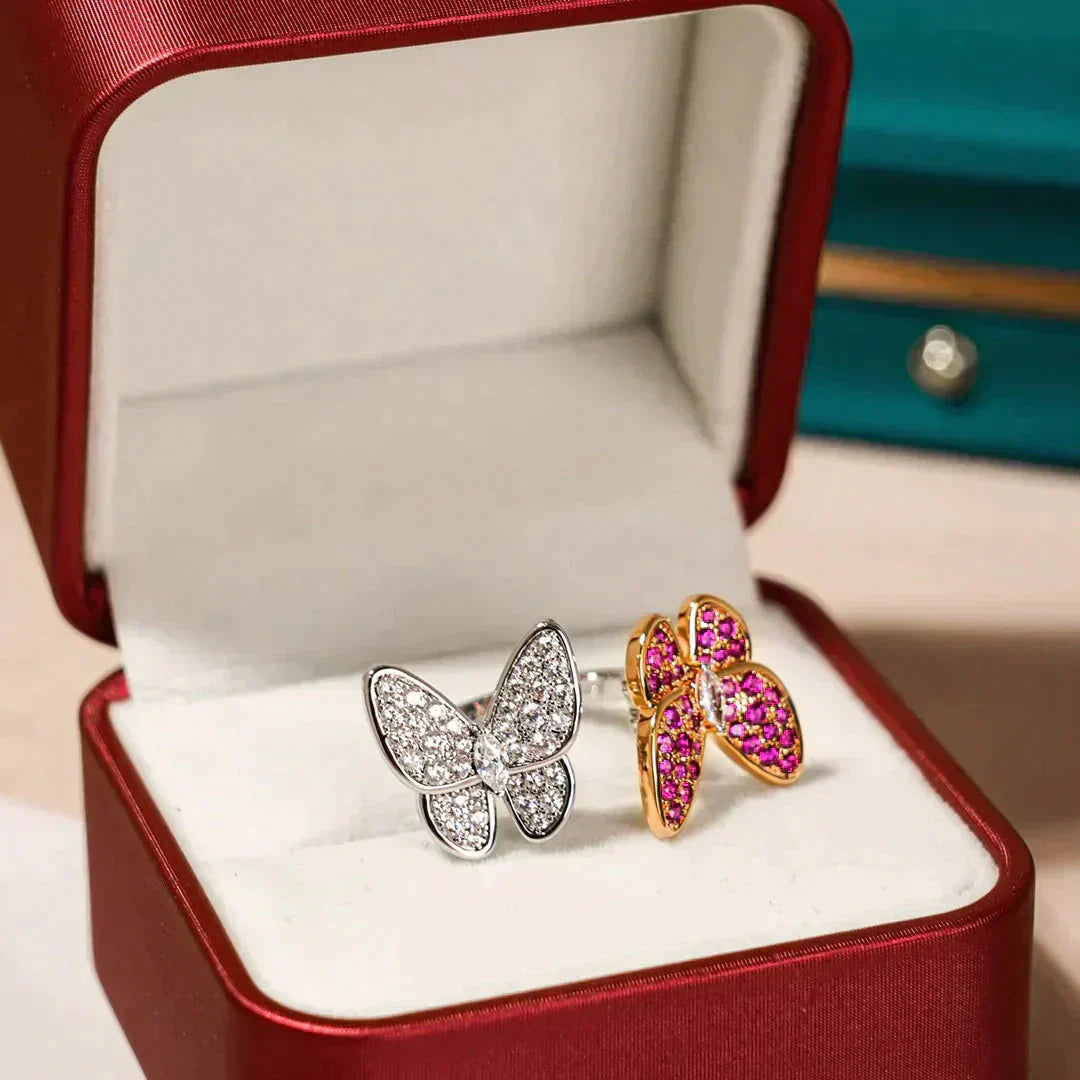 [Luna Brilliance]TWIN BUTTERFLY DIAMOND RING
