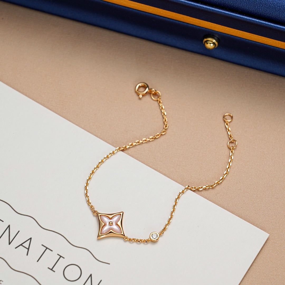 [Luna Brilliance]STAR 1 DIAMOND PINK GOLD BRACELET