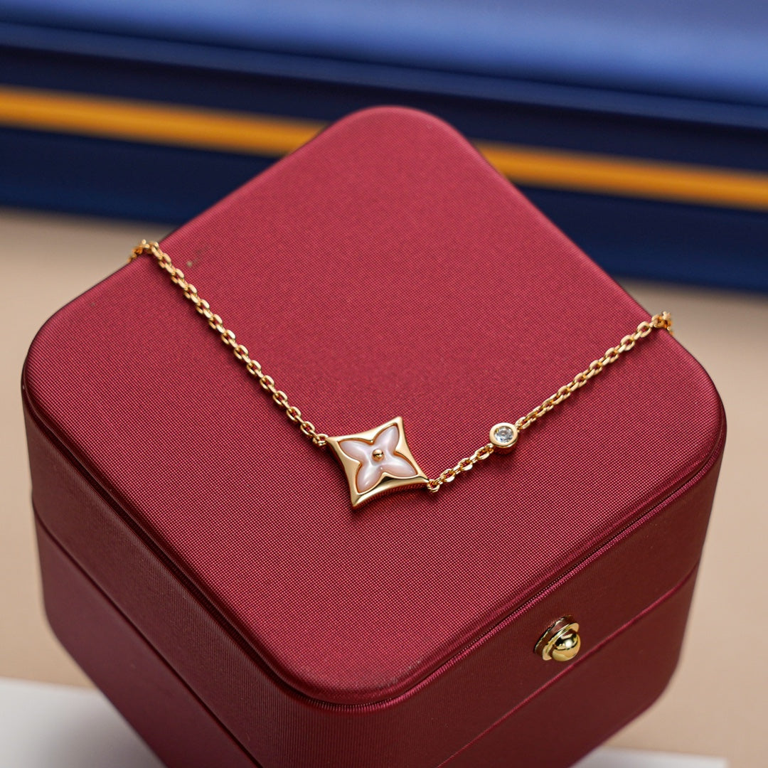 [Luna Brilliance]STAR 1 DIAMOND PINK GOLD BRACELET
