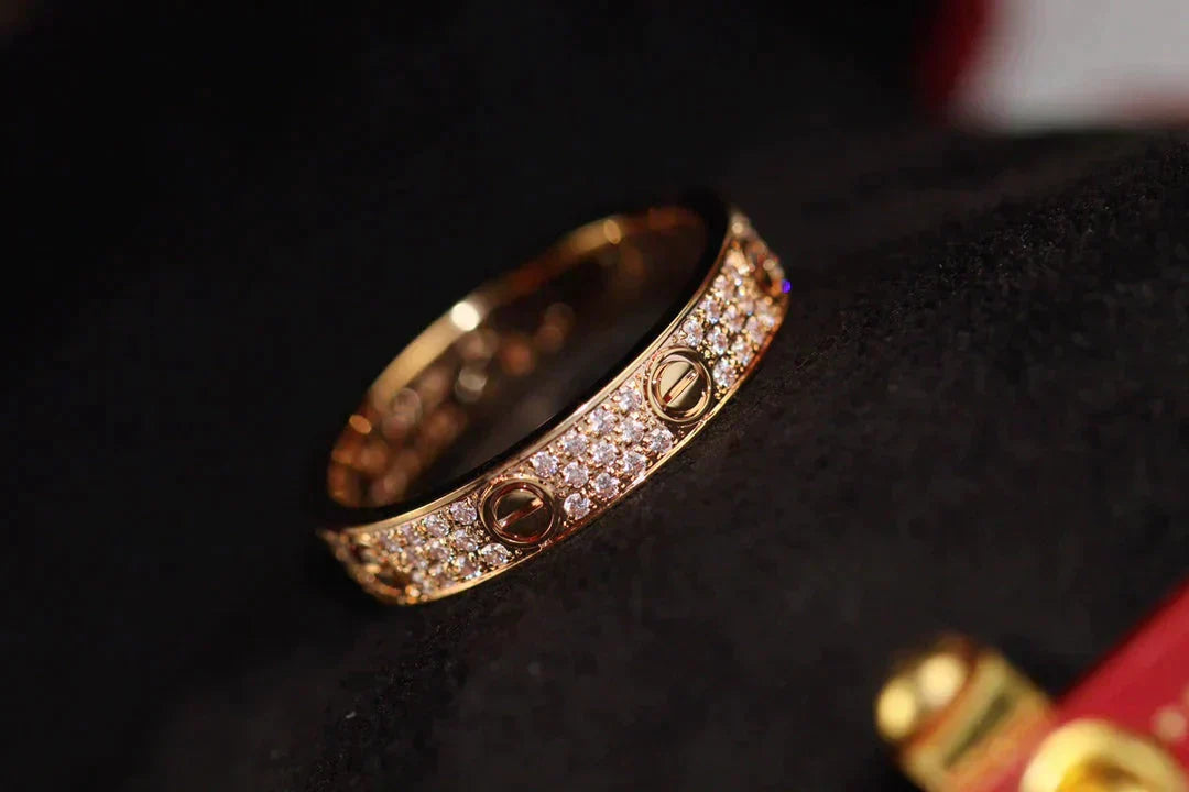 [Luna Brilliance]LOVE RING 3.6MM DIAMOND PAVED