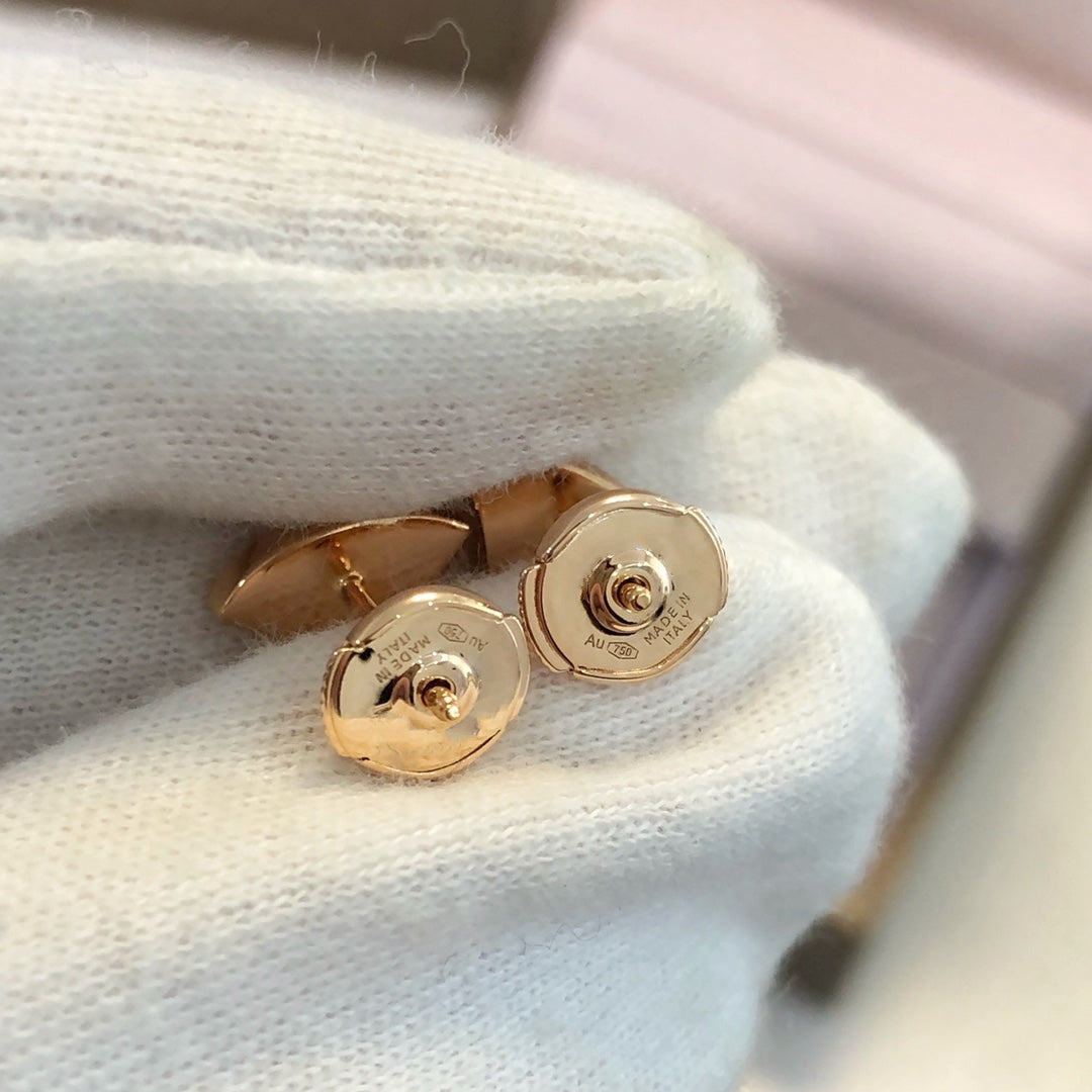 [Luna Brilliance]DREAM EARRINGS 3 MOTIFS ONYX MOP PINK GOLD