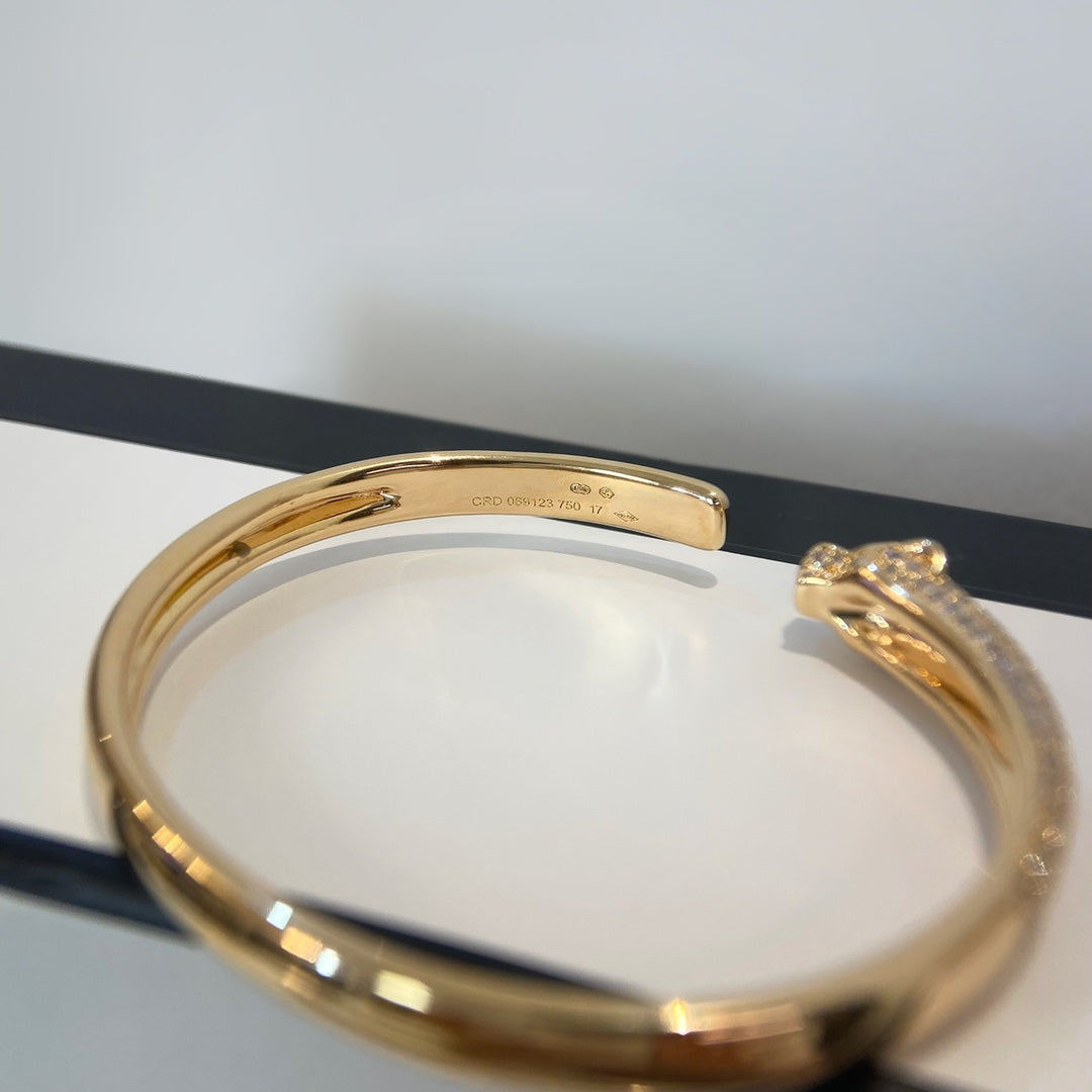 [Luna Brilliance]PANTHERE GOLD DIAMOND OPEN BRACELET