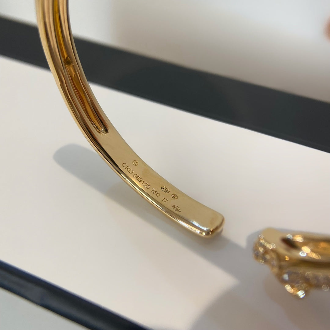[Luna Brilliance]PANTHERE GOLD DIAMOND OPEN BRACELET