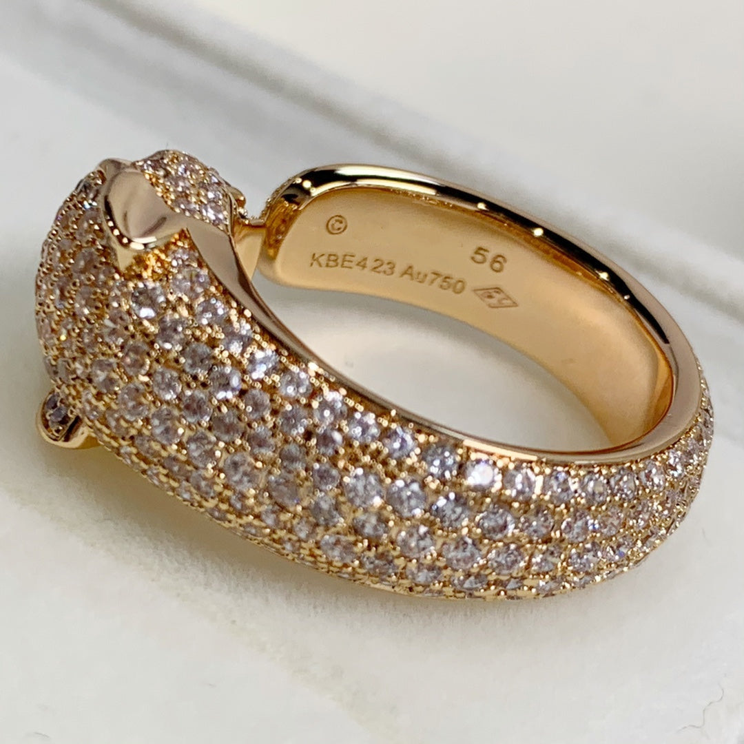 [Luna Brilliance]PANTHERE PINK GOLD DIAMOND RING