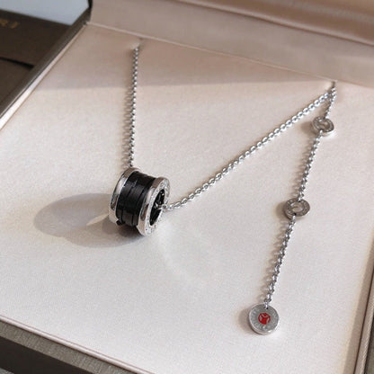 [Luna Brilliance]ZERO 1 BLACK CERAMIC SILVER NECKLACE