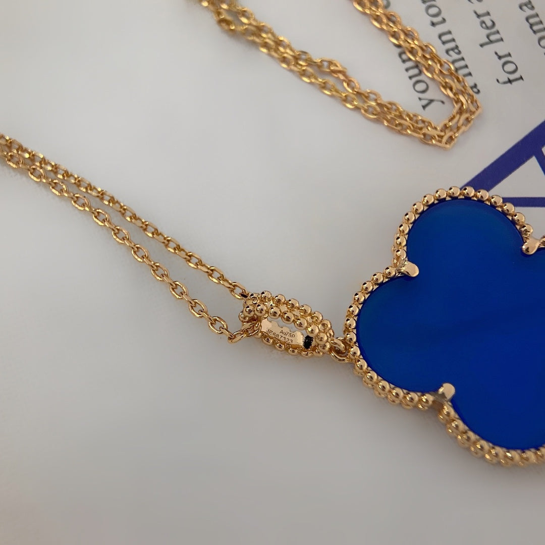 [Luna Brilliance]CLOVER 25MM NECKLACE TURQUOISE ROSE GOLD
