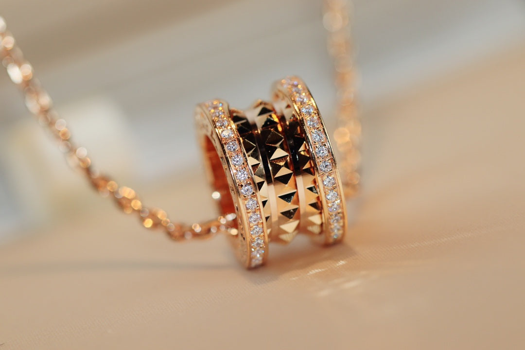[Luna Brilliance]ZERO 1 ROCK PEDANT PINK GOLD NECKLACE