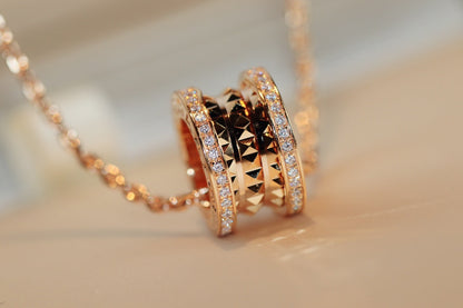 [Luna Brilliance]ZERO 1 ROCK PEDANT PINK GOLD NECKLACE