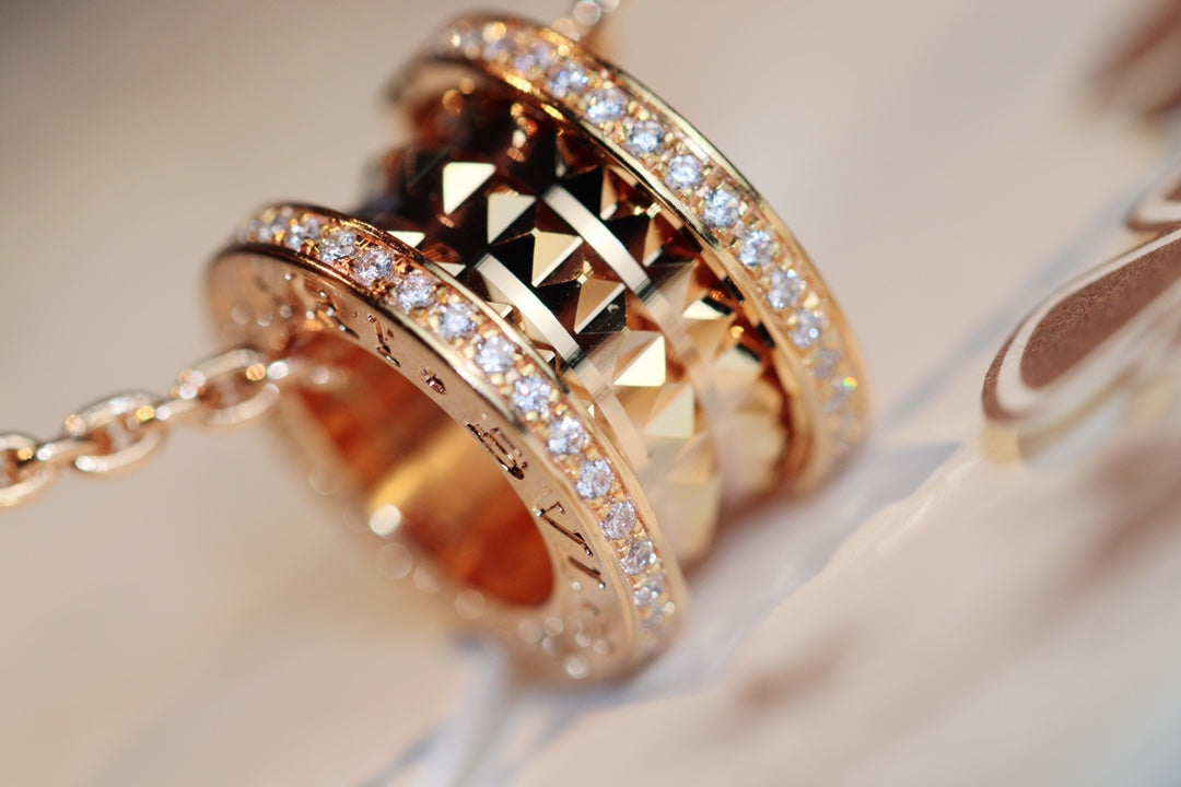 [Luna Brilliance]ZERO 1 ROCK PEDANT PINK GOLD NECKLACE