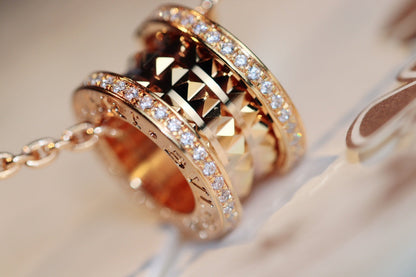 [Luna Brilliance]ZERO 1 ROCK PEDANT PINK GOLD NECKLACE