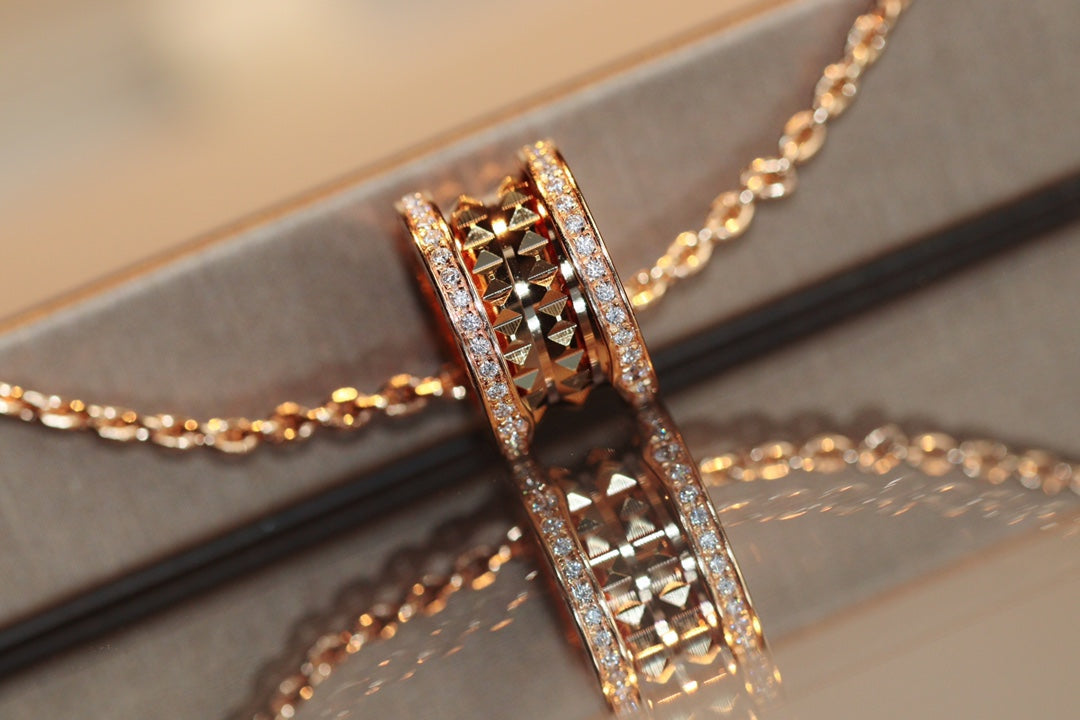 [Luna Brilliance]ZERO 1 ROCK PEDANT PINK GOLD NECKLACE