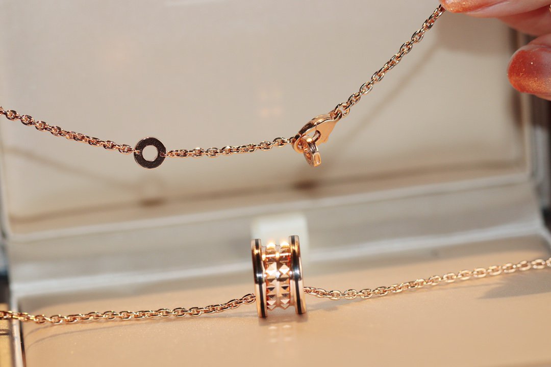 [Luna Brilliance]ZERO 1 ROCK PEDANT PINK GOLD BLACK NECKLACE