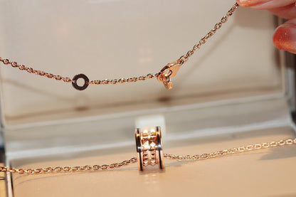 [Luna Brilliance]ZERO 1 ROCK PEDANT PINK GOLD BLACK NECKLACE