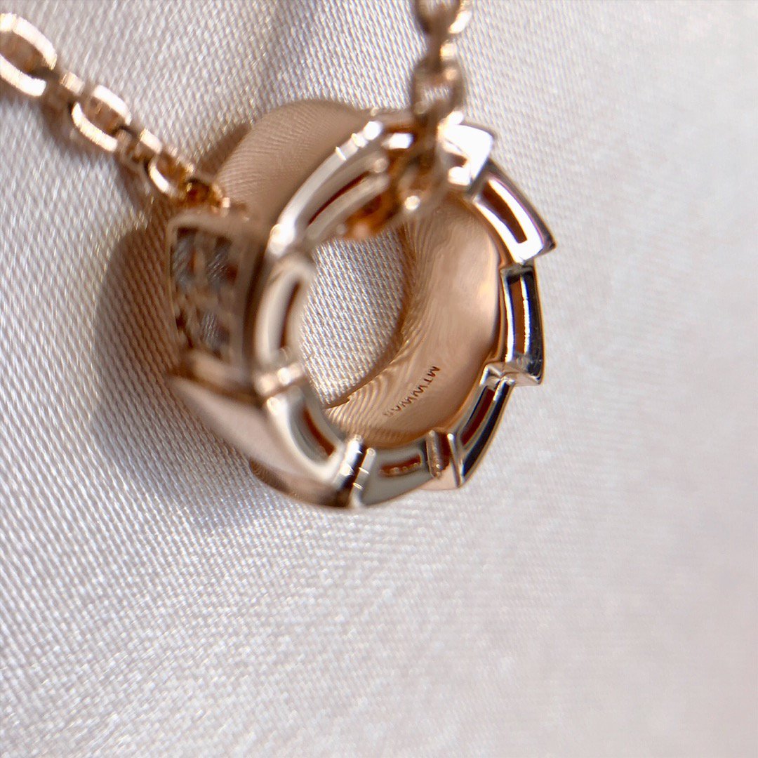[Luna Brilliance]SERPENTI PEDANT DIAMOND PINK GOLD NECKLACE