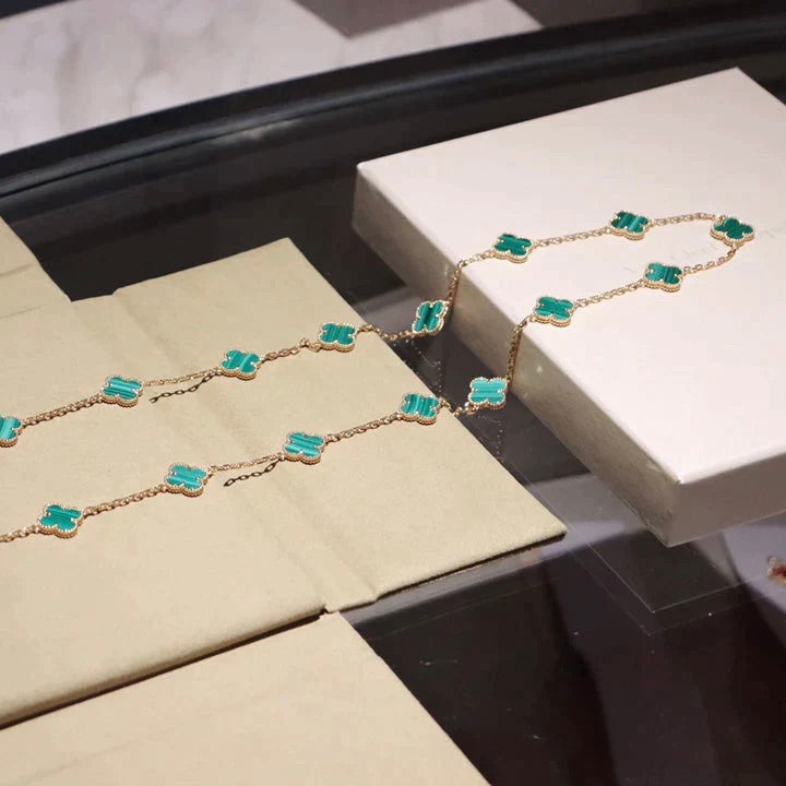 [Luna Brilliance]CLOVER 20 MOTIFS MALACHITE GOLD