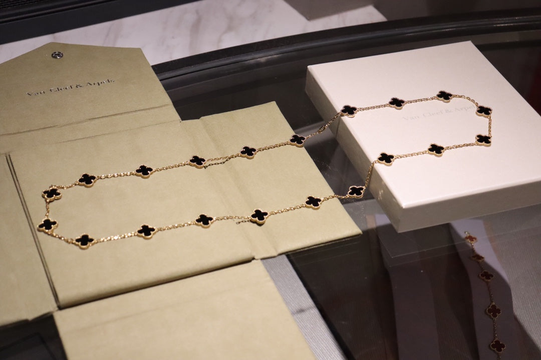 [Luna Brilliance]CLOVER 20 MOTIFS ONYX ROSE GOLD