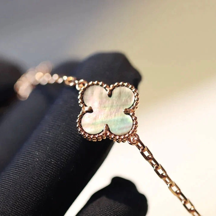 [Luna Brilliance]CLOVER 20 MOTIFS DARK MOP DIAMOND  NECKLACE