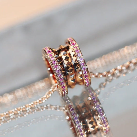 [Luna Brilliance]ZERO 1 ROCK PINK GOLD PINK DIAMOND NECKLACE