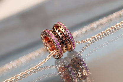 [Luna Brilliance]ZERO 1 ROCK PINK GOLD PINK DIAMOND NECKLACE