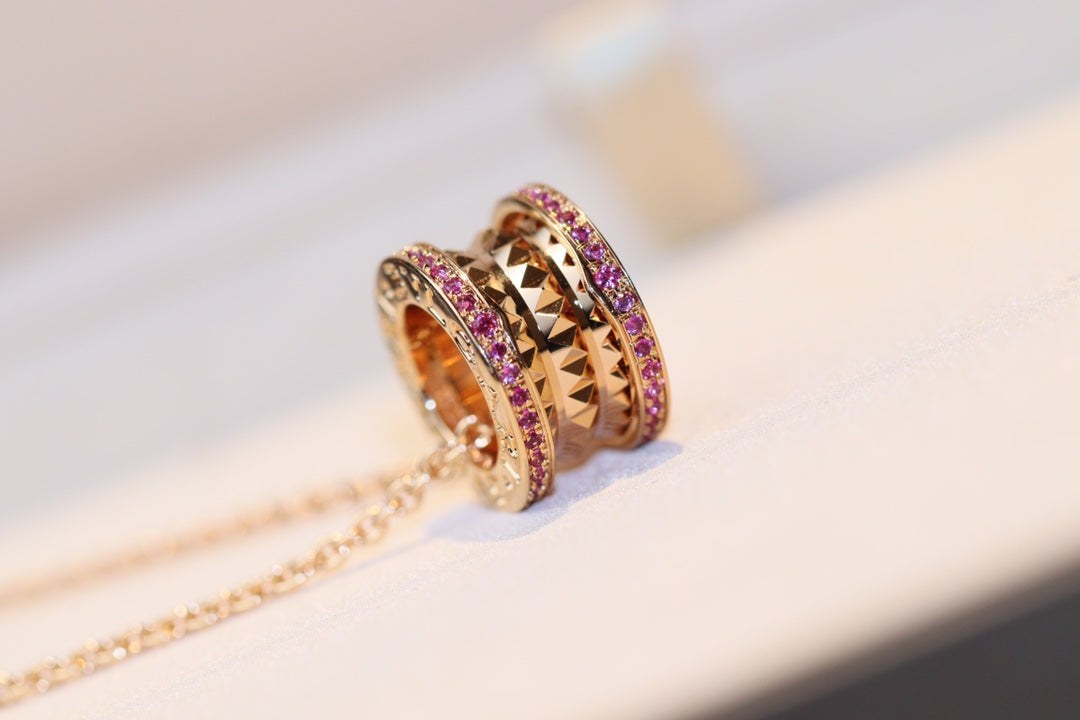 [Luna Brilliance]ZERO 1 ROCK PINK GOLD PINK DIAMOND NECKLACE