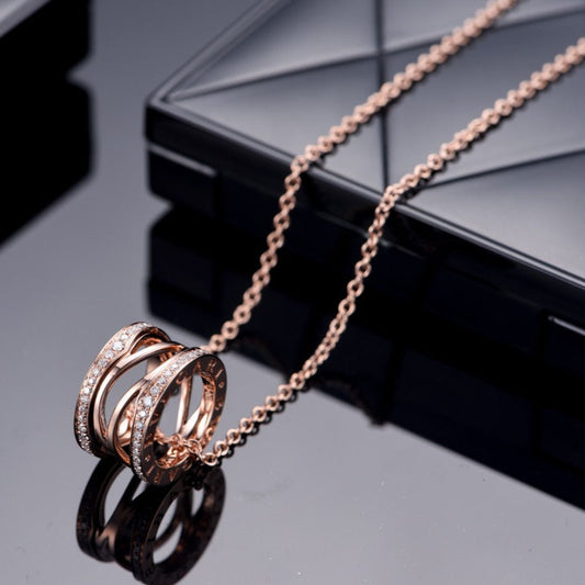 [Luna Brilliance]ZERO 1 PINK GOLD DIAMOND OPEN NECKLACE