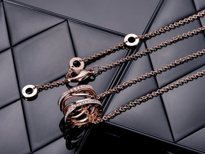 [Luna Brilliance]ZERO 1 PINK GOLD DIAMOND OPEN NECKLACE