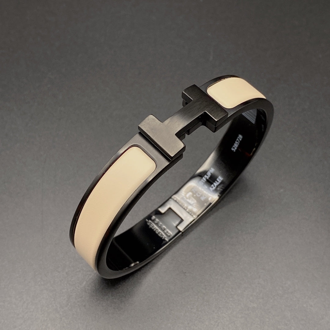 [Luna Brilliance]H BRACELET 12MM BLACK BEIGE CERAMIC