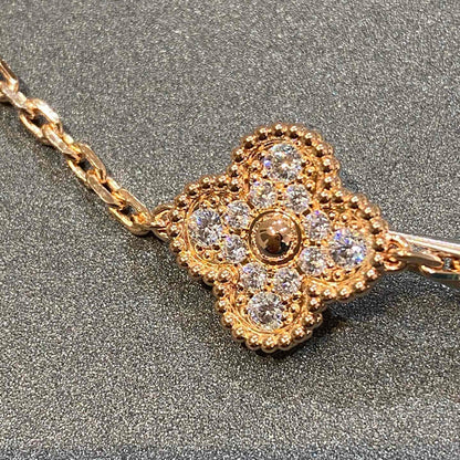 [Luna Brilliance]CLOVER 5 MOTIFS  FULL DIAMOND BRACELET