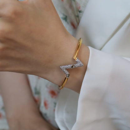 [Luna Brilliance]VOLTE UPSITE DOWN GOLD DIAMOND BRACELET