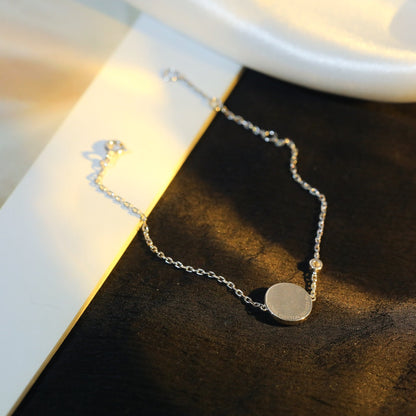 [Luna Brilliance]SUN MOTIF PINK MOP SILVER BRACELET