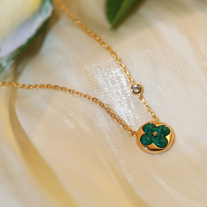 [Luna Brilliance]SUN PEDANT PINK GOLD 1 DIAMOND NECKLACE