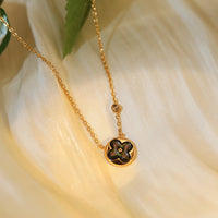 [Luna Brilliance]SUN PEDANT PINK GOLD 1 DIAMOND NECKLACE