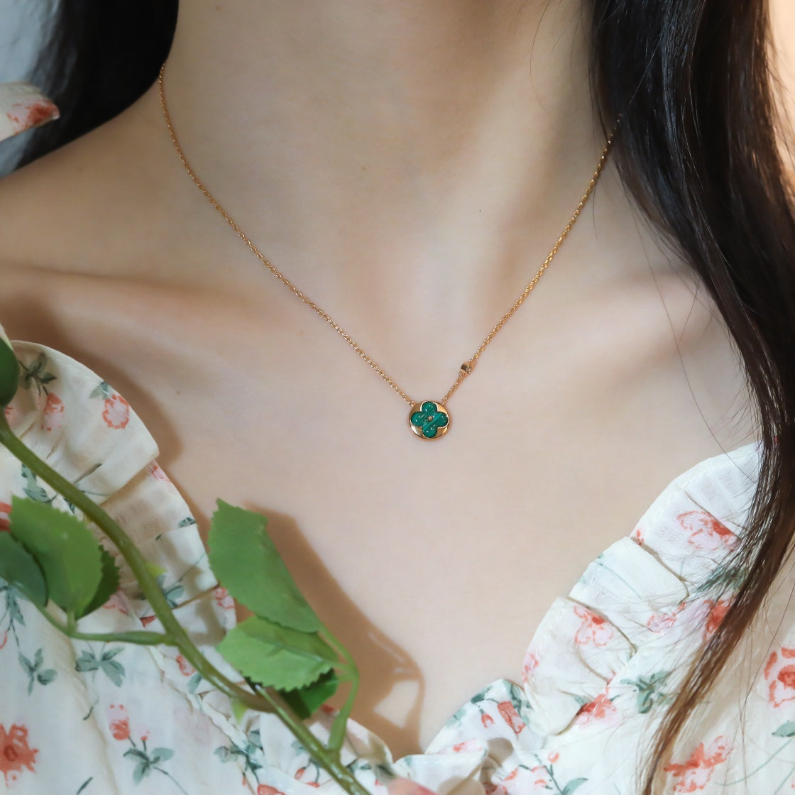 [Luna Brilliance]SUN PEDANT PINK GOLD 1 DIAMOND NECKLACE