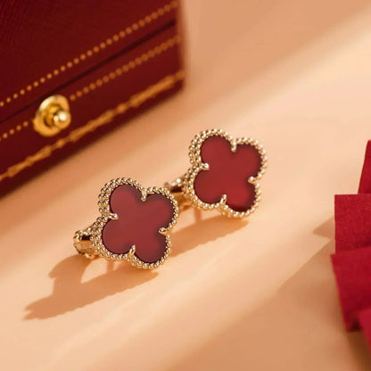 [Luna Brilliance]CLOVER MEDIUM 1 MOTIFS CARNELIAN  EARRINGS