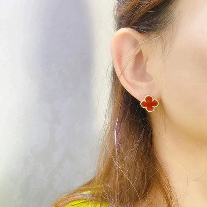 [Luna Brilliance]CLOVER MEDIUM 1 MOTIFS CARNELIAN  EARRINGS