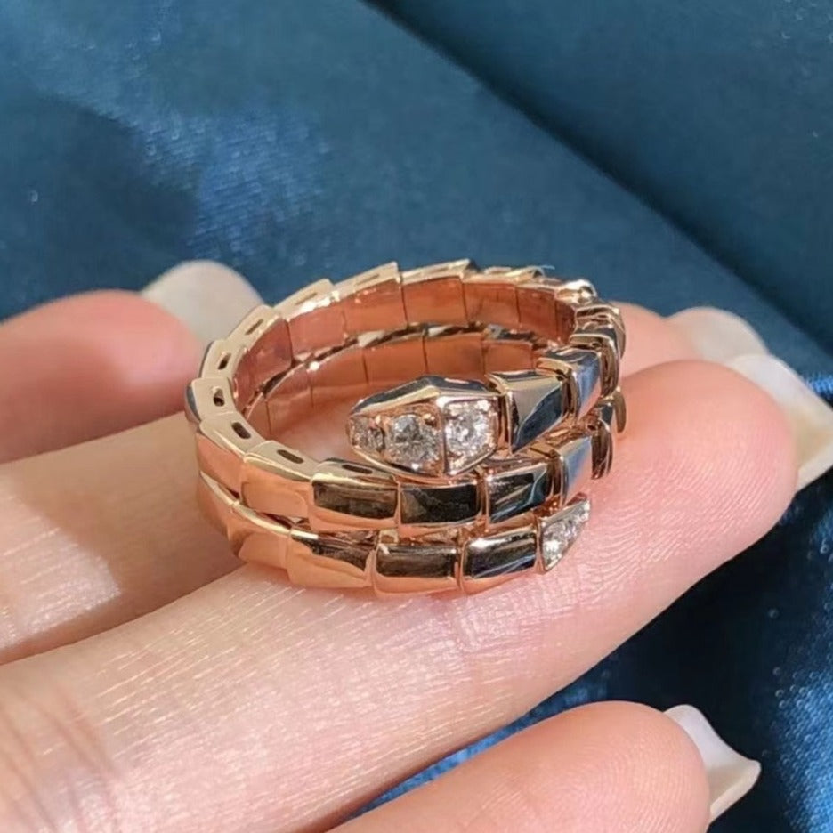 [Luna Brilliance]SERPENTS DOUBLE ROW DIAMOND RING