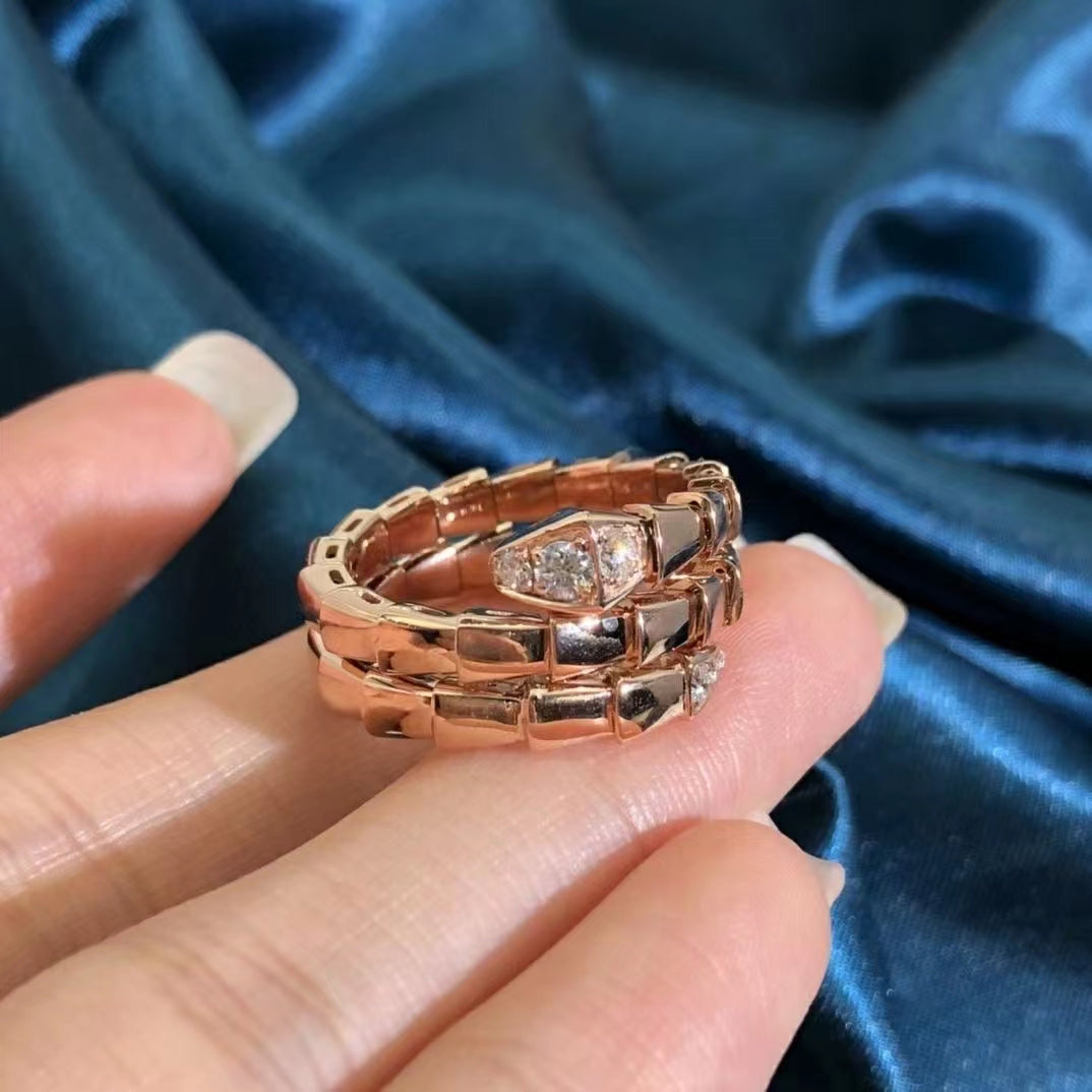 [Luna Brilliance]SERPENTS DOUBLE ROW DIAMOND RING