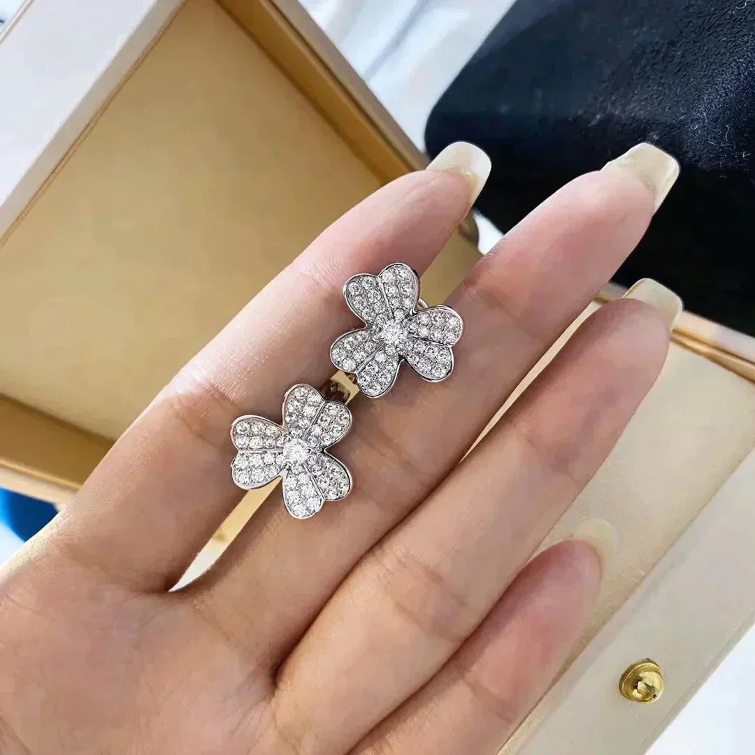 [Luna Brilliance]CLOVER COMOS DIAMOND EARRINGS SILVER