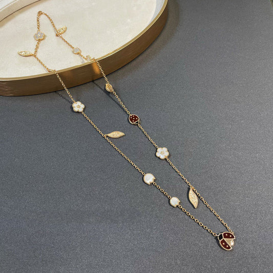 [Luna Brilliance]LUCKY SPRING 15 MOTIFS GOLD NECKLACE