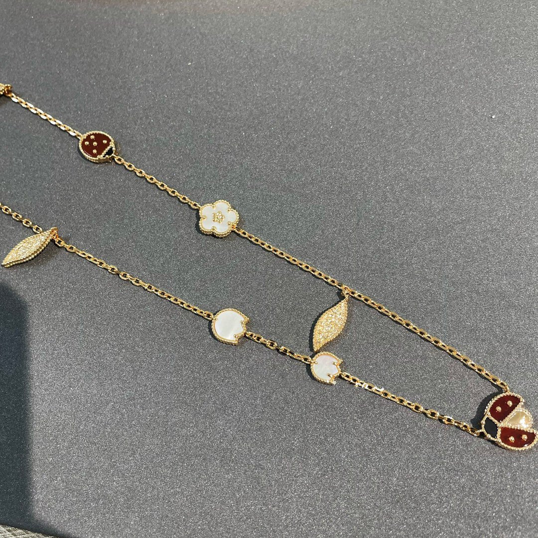 [Luna Brilliance]LUCKY SPRING 15 MOTIFS GOLD NECKLACE