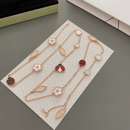 [Luna Brilliance]LUCKY SPRING 15 MOTIFS ROSE GOLD NECKLACE