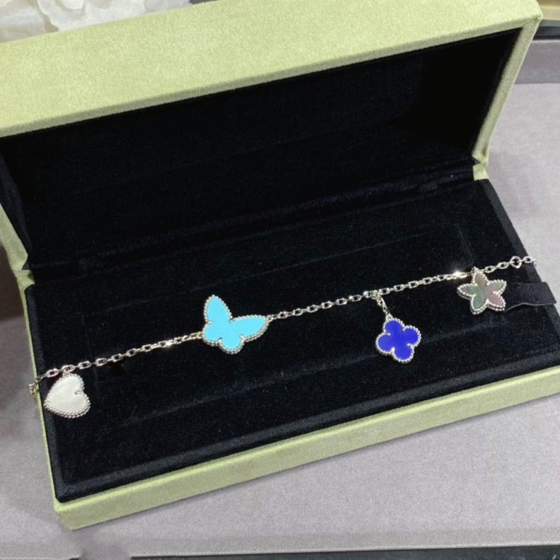 [Luna Brilliance]LUCKY SPRING SILVER BRACELET 4 MOTIF