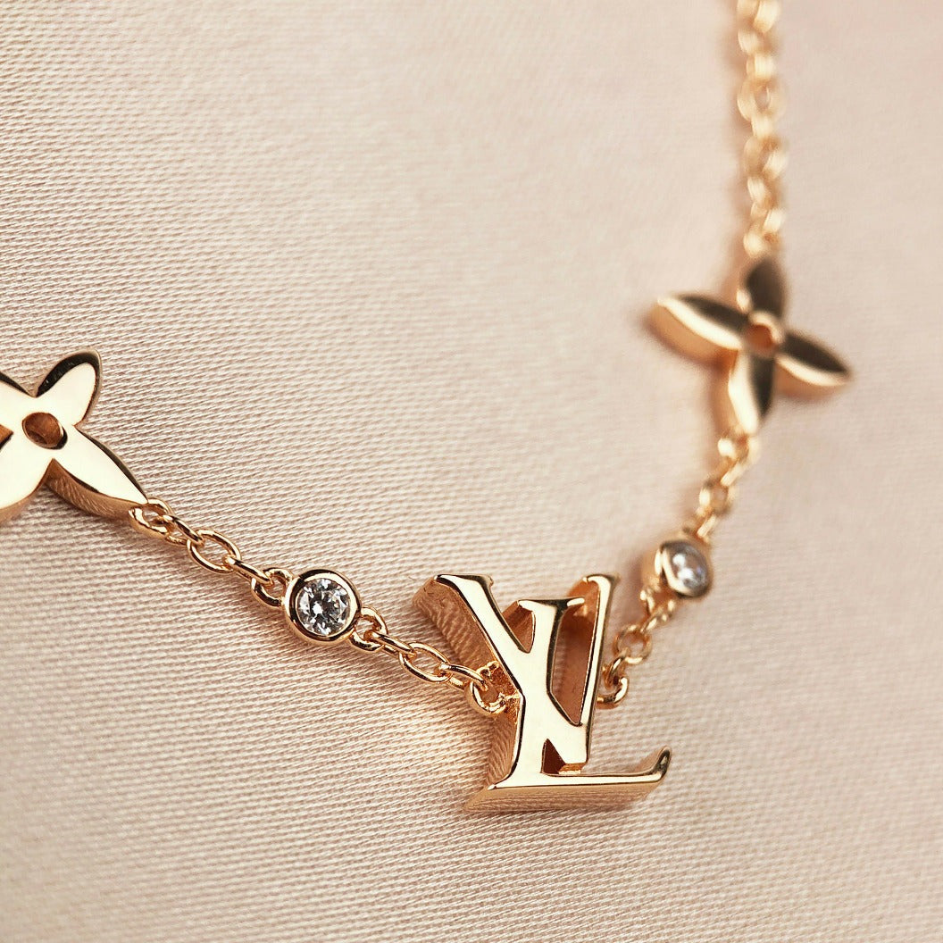 [Luna Brilliance]STAR AND SUN 7 MOTIFS GOLD BRACELET