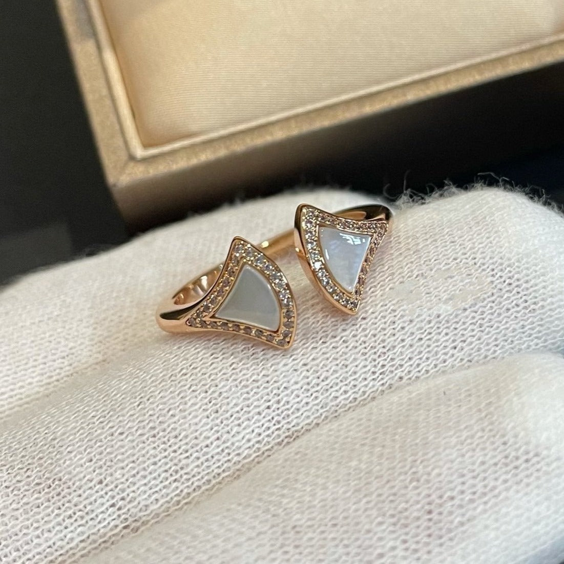 [Luna Brilliance]DREAM MOP DIAMOND OPEN RING